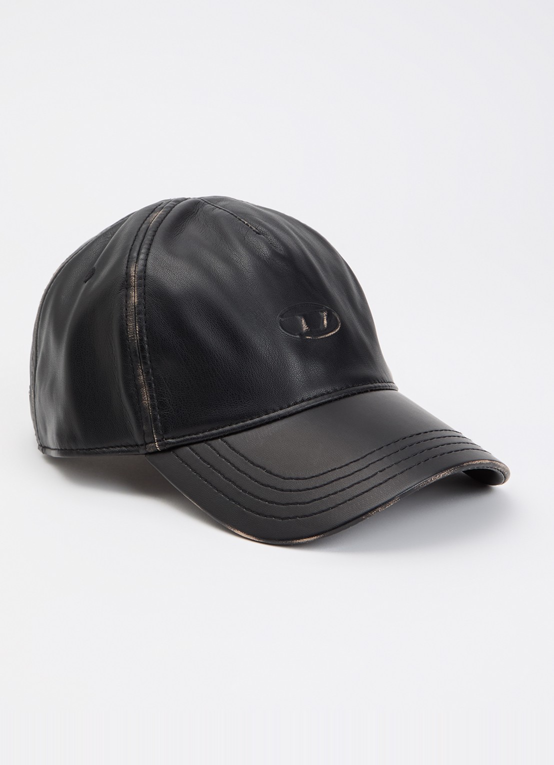 Diesel C-Heather pet met 3D logoprint - voorkant zwart