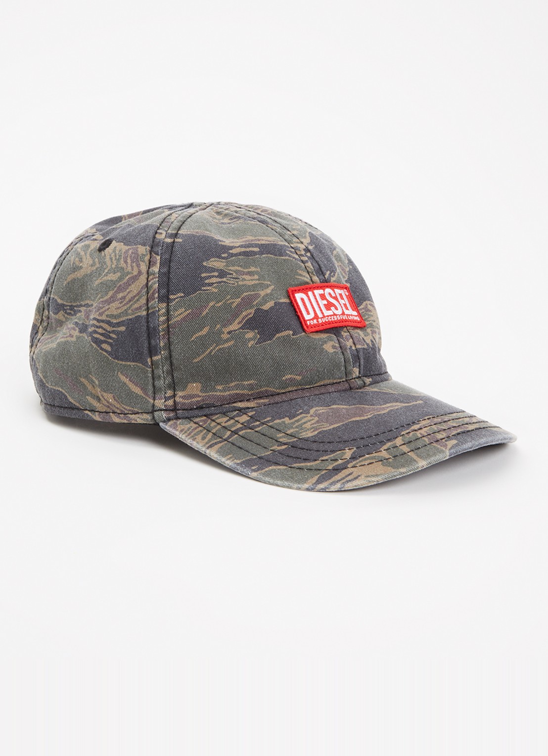 Diesel C-Vado pet met camouflage print - voorkant 2 donkergroen
