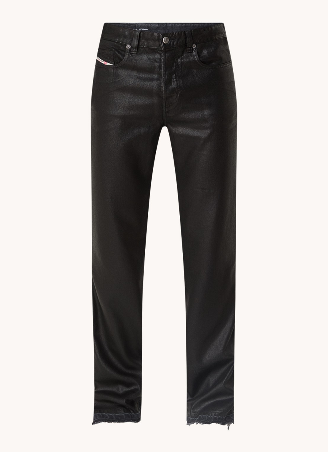 Diesel D-buck straight leg jeans  met glanzende finish - voorkant 5 zwart