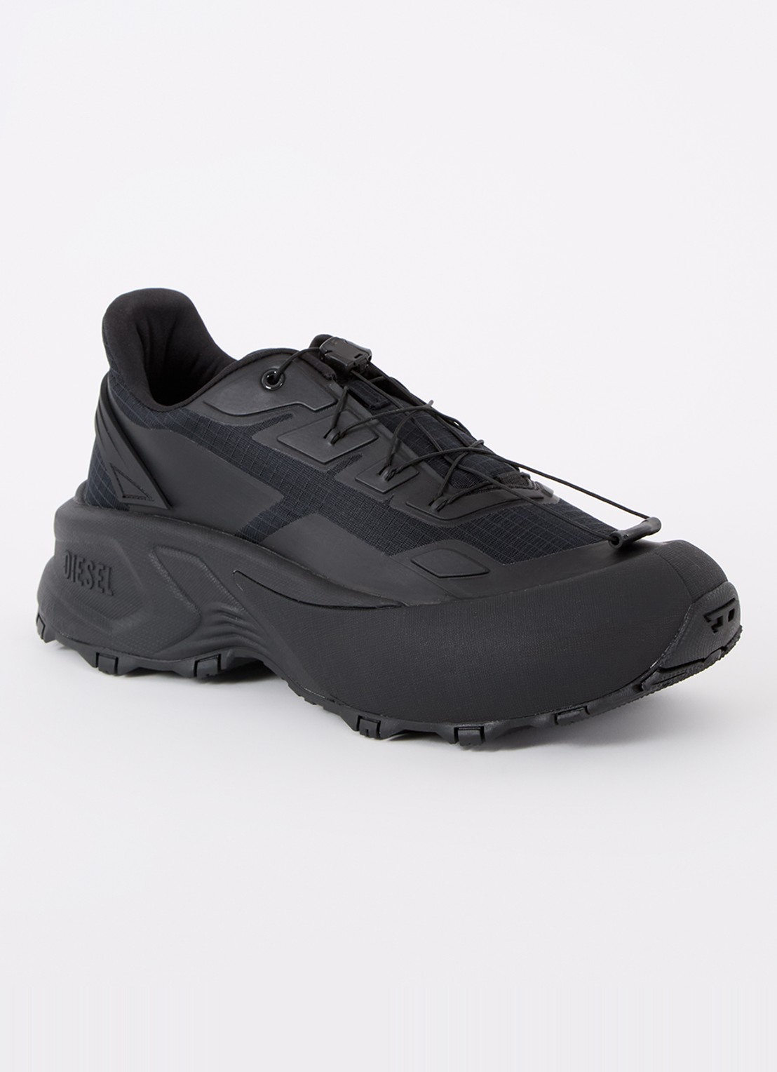 Diesel D-Cage Runner sneaker met mesh details - voorkant 2 zwart