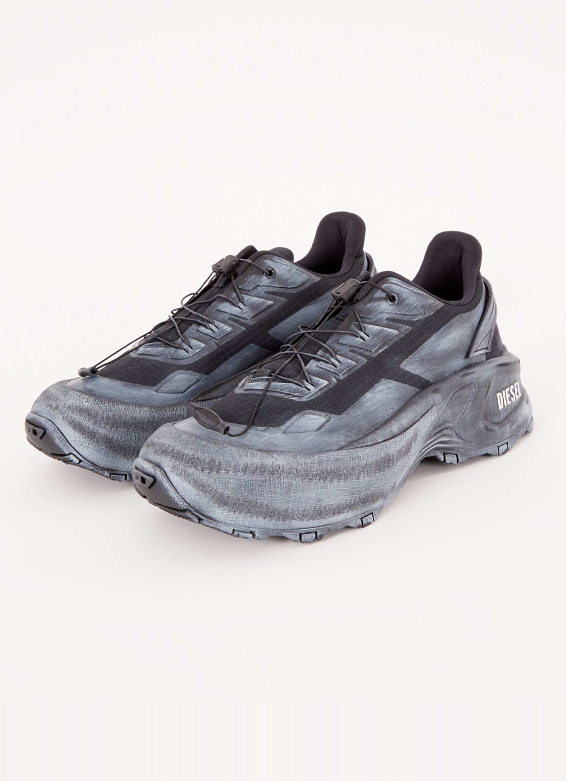 Diesel D-Cage sneaker met logo - detail 4 grijs