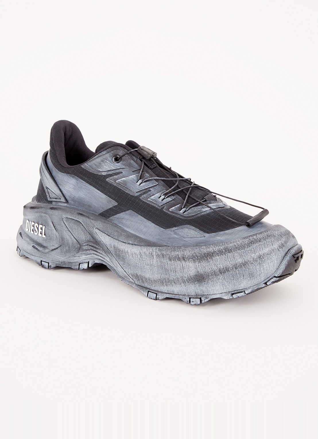 Diesel D-Cage sneaker met logo - voorkant grijs