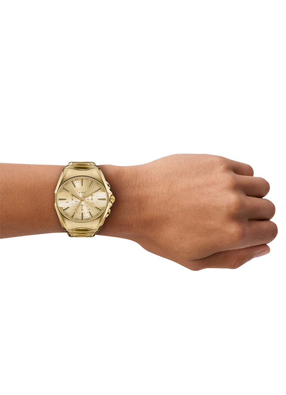 Diesel D-Curve horloge DZ4695 - detail 3 goud