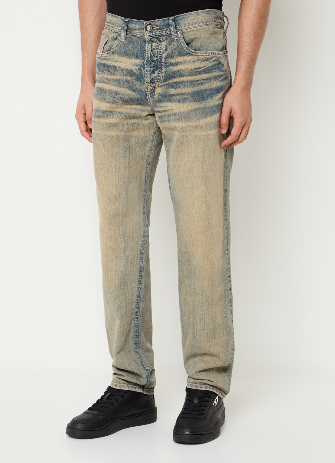 Diesel D-Finitive straight leg jeans met verwassen afwerking - detail 4 indigo