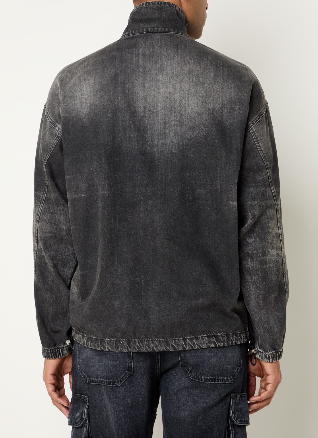 Diesel D-Flow-S3 schipperstrui van chambray  - achterkant 3 antraciet