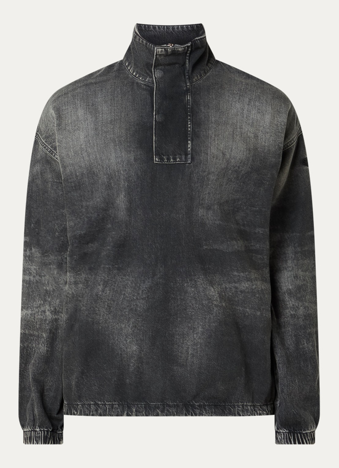 Diesel D-Flow-S3 schipperstrui van chambray  - voorkant antraciet