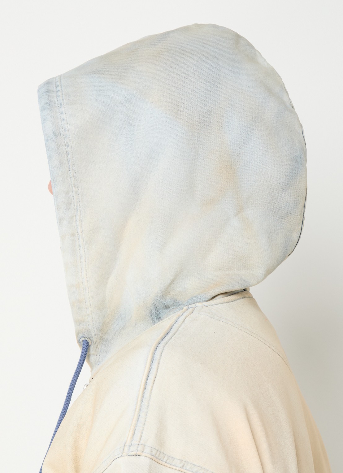 Diesel D-Gir-S sweatvest met capuchon - detail 2 vanillegeel