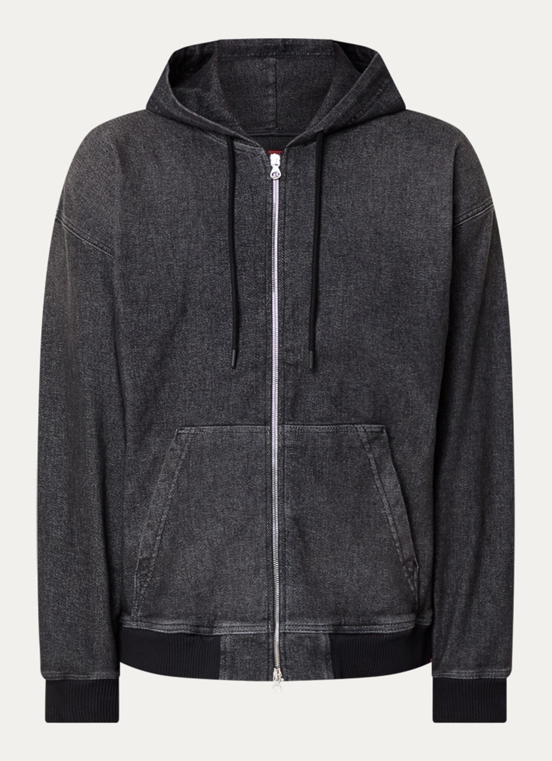 Diesel D-Giri sweatvest met capuchon - voorkant antraciet