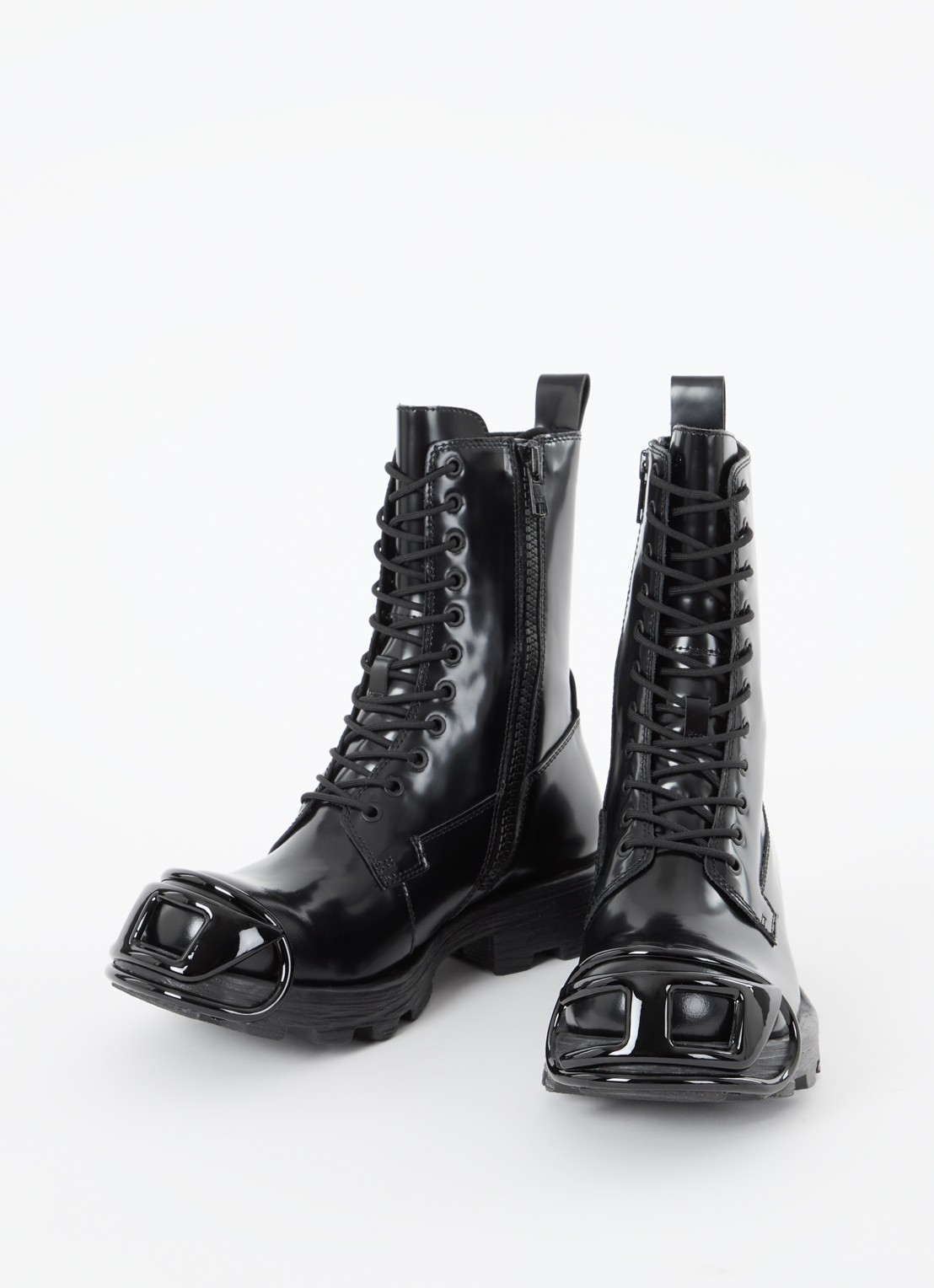Diesel D-Hammer BT D biker boot van leer - detail 3 zwart