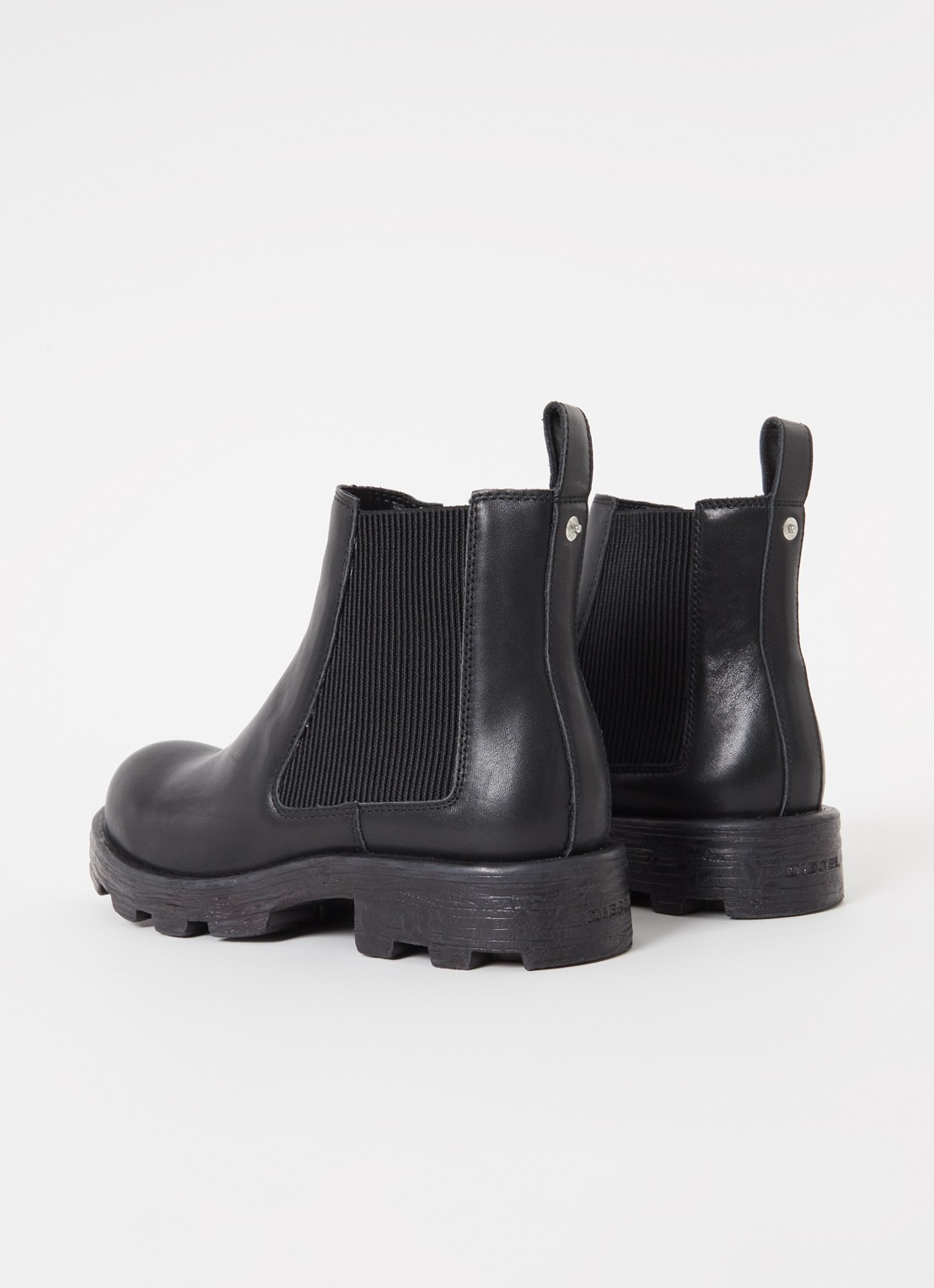 Diesel D-Hammer Lch chelsea boot van leer - detail 2 zwart