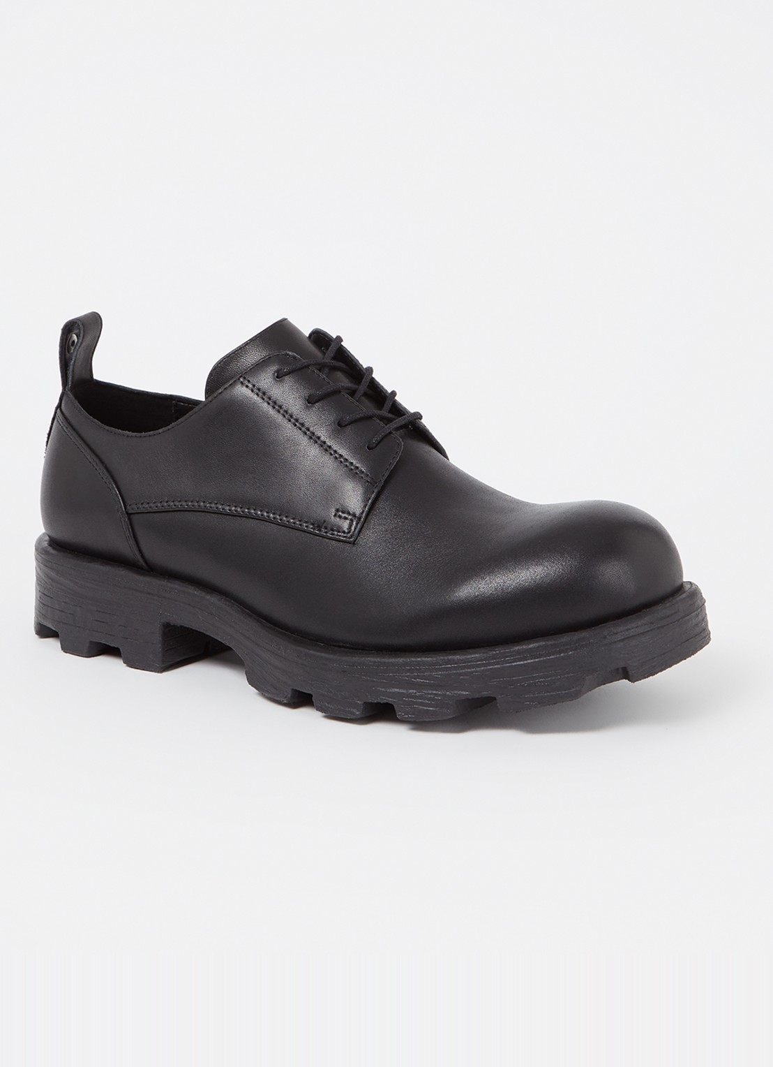 Diesel D-Hammer SH veterschoen van leer - voorkant 5 zwart