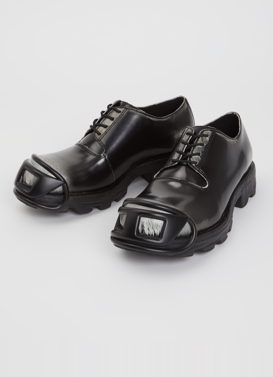 Diesel D-Hammer veterschoen van leer - detail 3 zwart