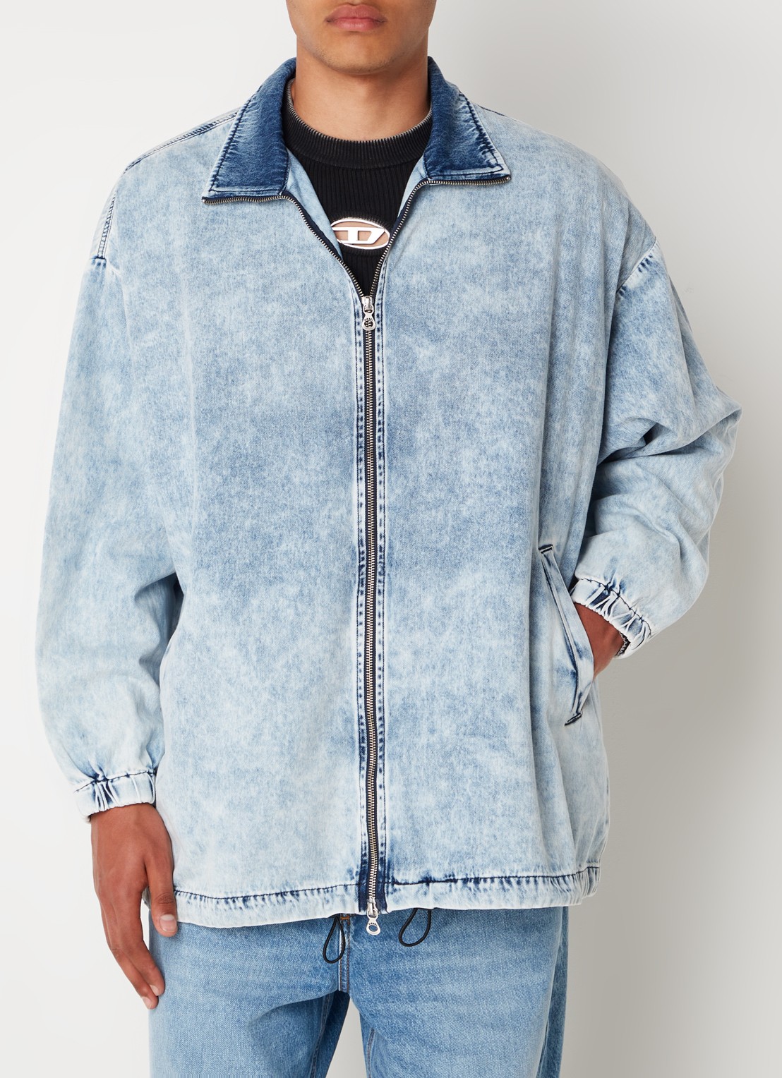 Diesel D-Krap-S1 spijkerjas met backprint - achterkant 4 lichtblauw