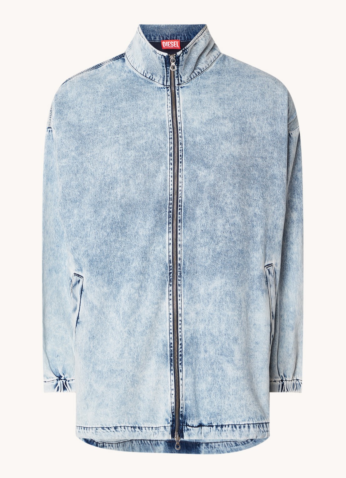 Diesel D-Krap-S1 spijkerjas met backprint - voorkant lichtblauw