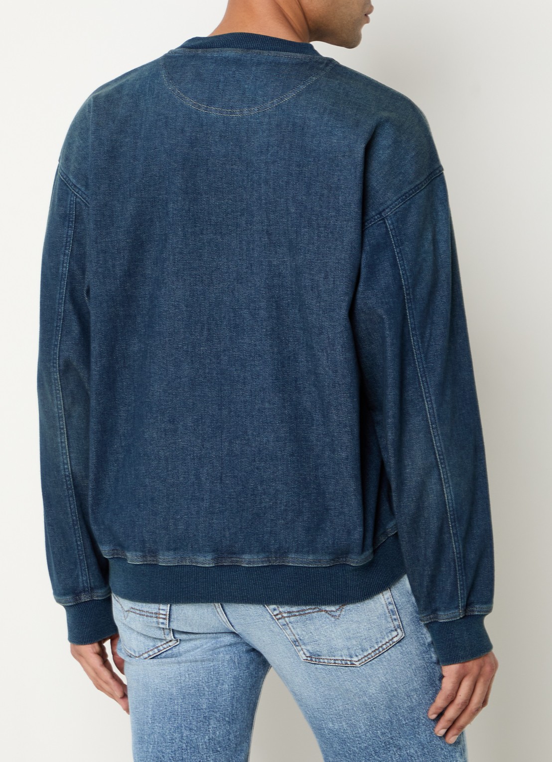 Diesel D-Kriby-S Track sweatshirt van denim - achterkant 4 indigo