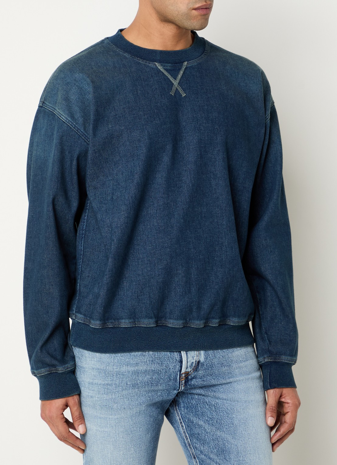 Diesel D-Kriby-S Track sweatshirt van denim - detail 3 indigo