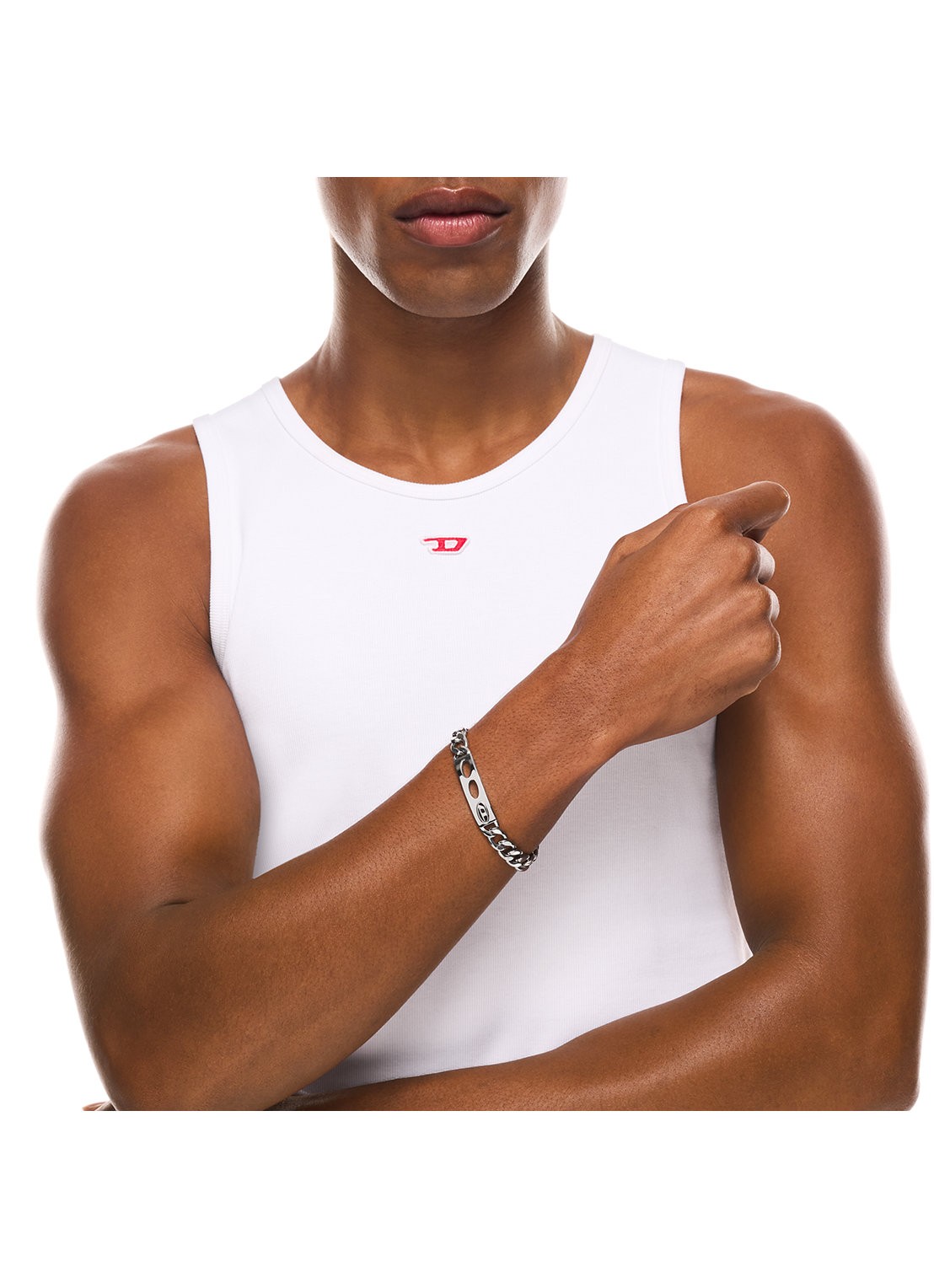 Diesel D Logo armband DX1663040 - detail 3 zilver