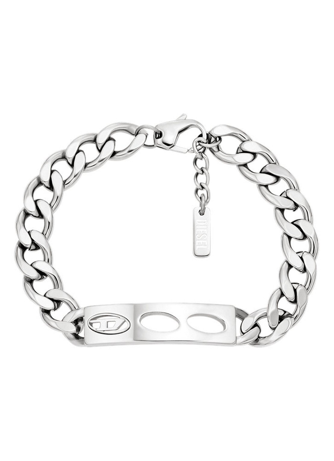 Diesel D Logo armband DX1663040 - voorkant 4 zilver