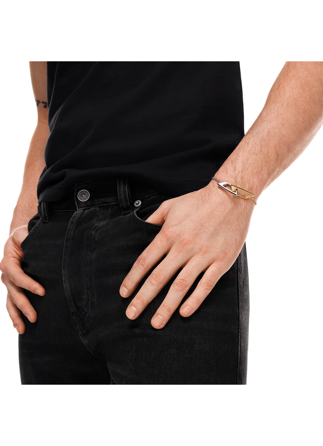 Diesel D Logo armband DX1686931 - detail 5 zilver