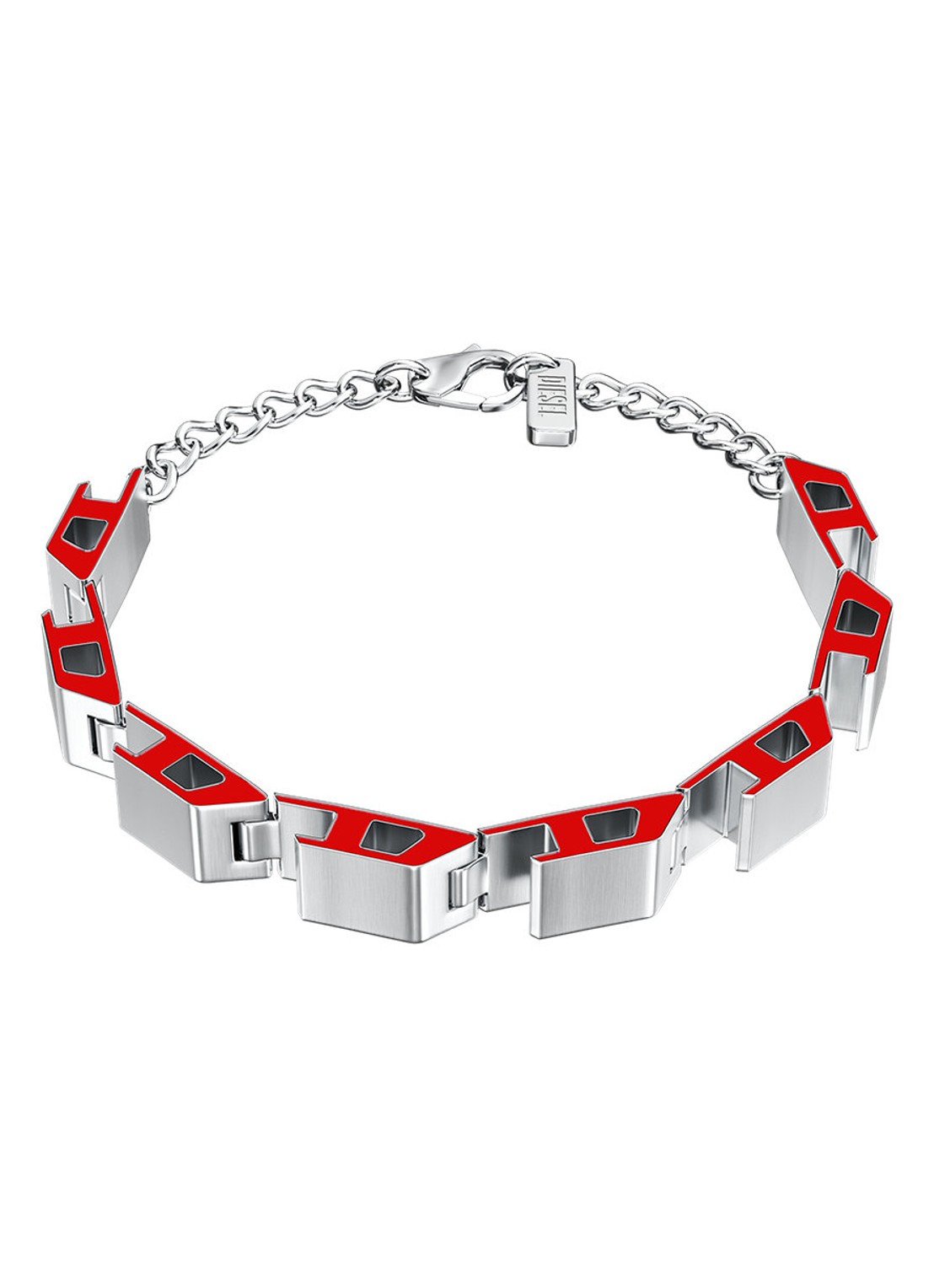 Diesel D Logo armband DX1690040 - voorkant 5 zilver