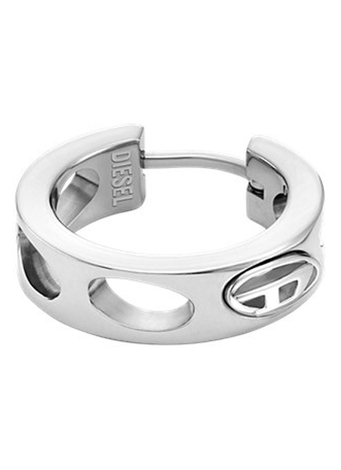 Diesel D Logo enkele oorring DX1664040 - detail 2 zilver