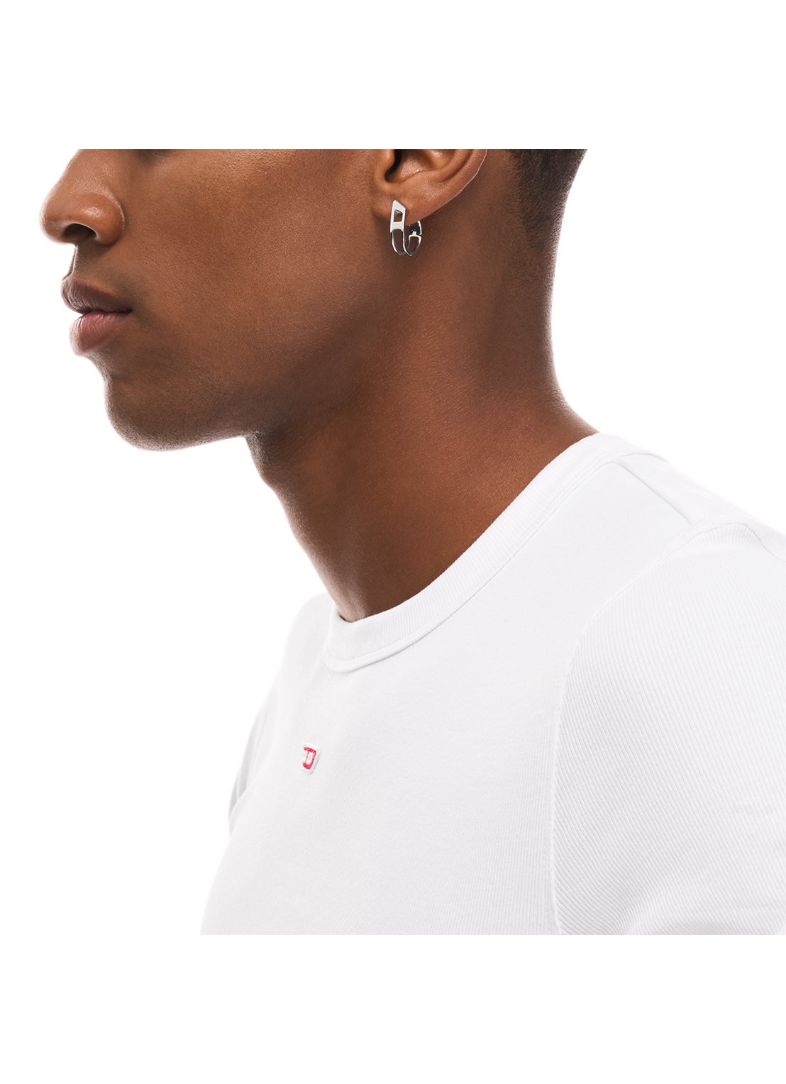 Diesel D Logo enkele oorring DX1673040 - detail 3 zilver