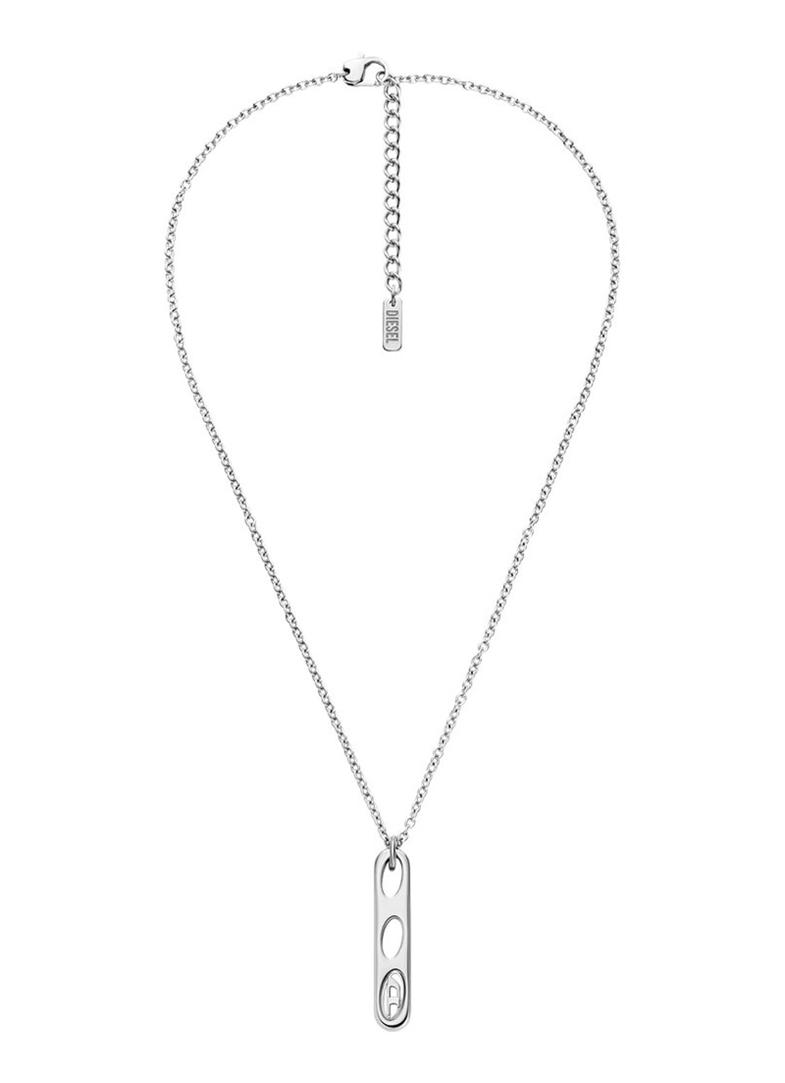 Diesel D Logo ketting DX1662040 - detail zilver