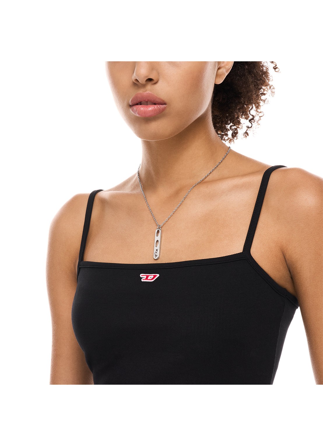 Diesel D Logo ketting DX1662040 - detail 2 zilver