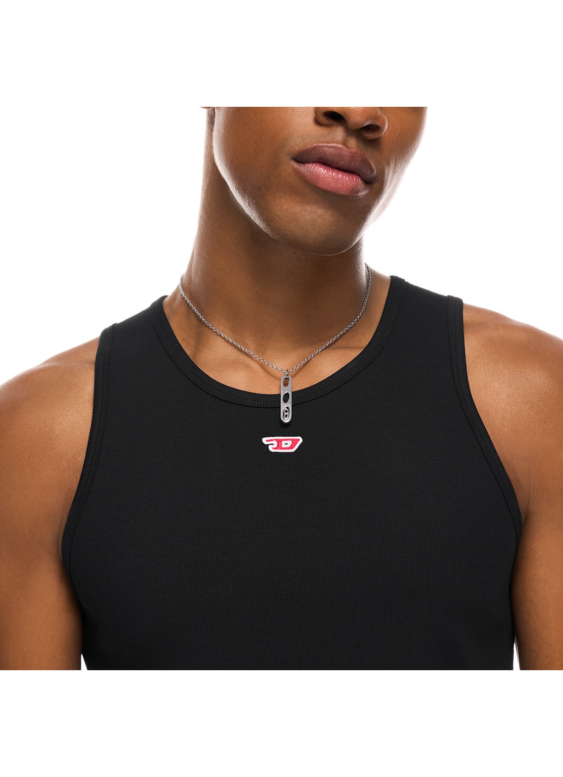 Diesel D Logo ketting DX1662040 - detail 3 zilver
