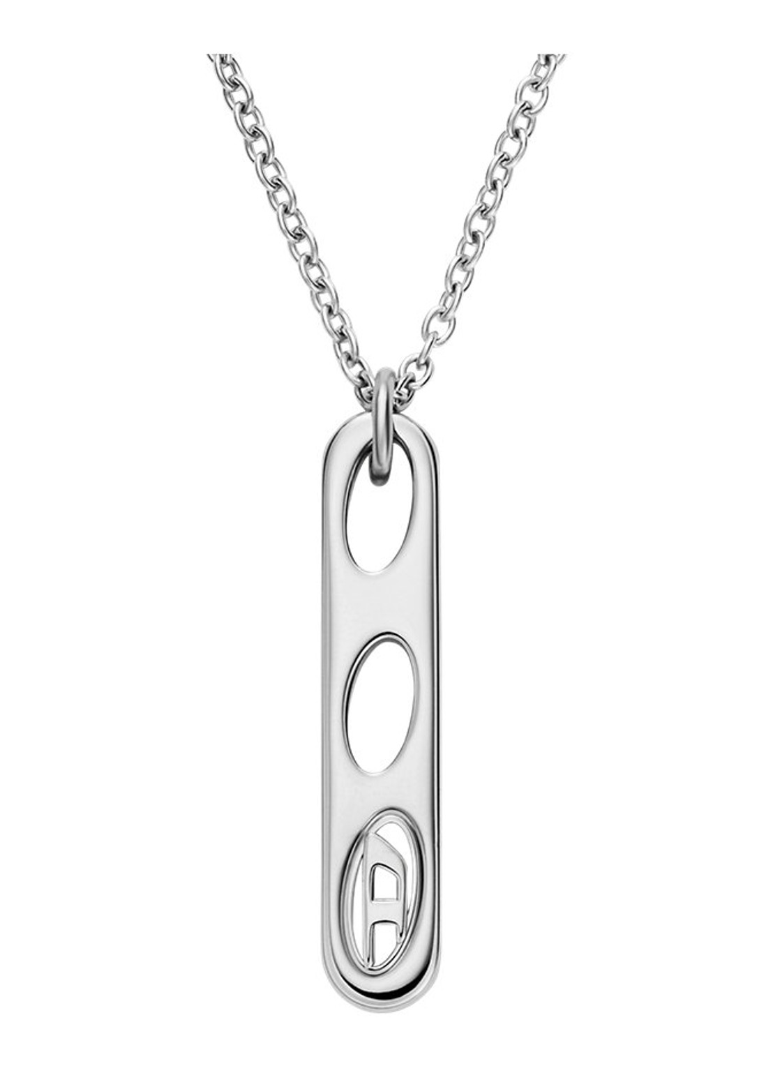 Diesel D Logo ketting DX1662040 - voorkant 4 zilver