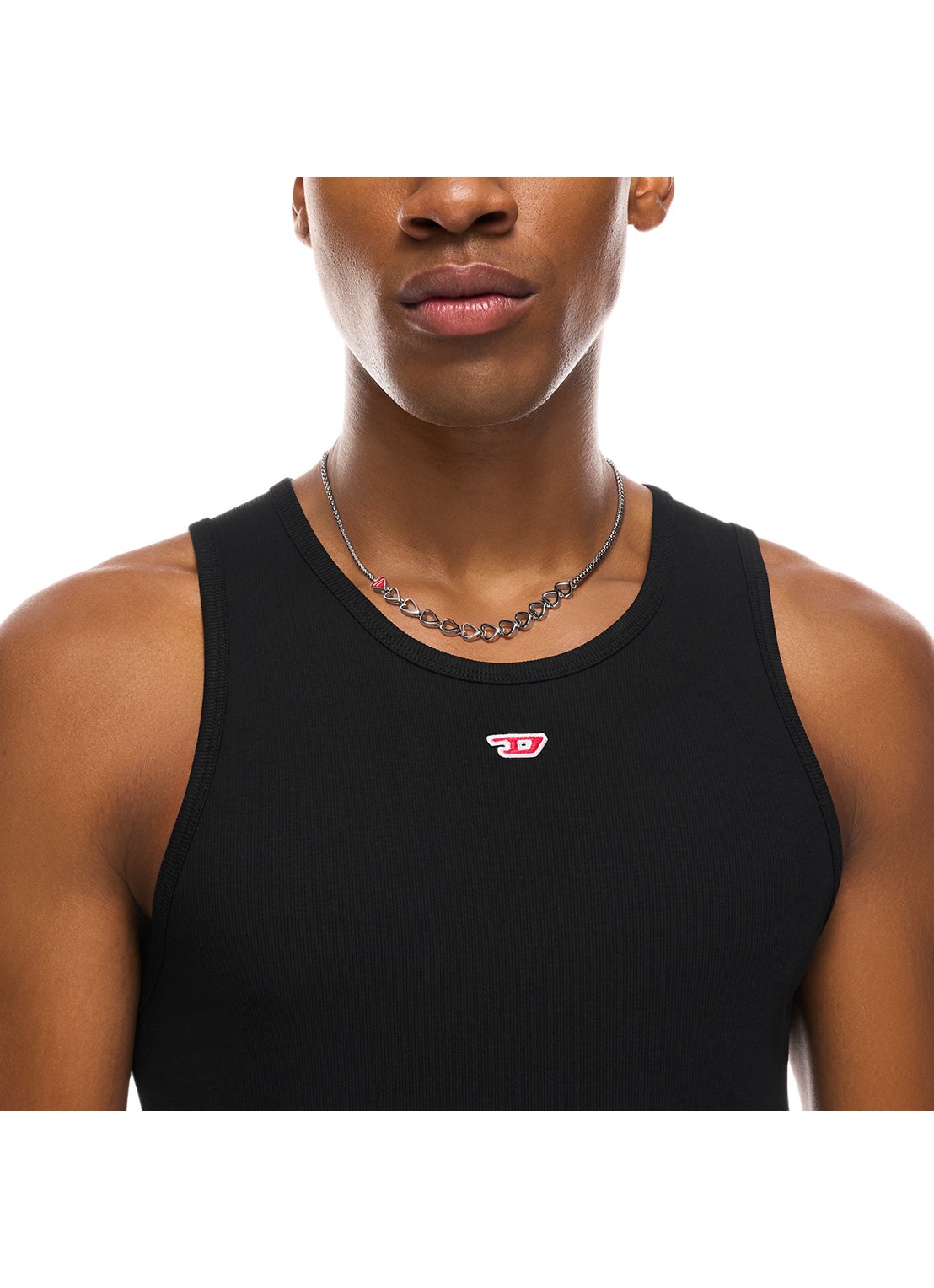 Diesel D Logo ketting DX1666040 - detail 3 zilver