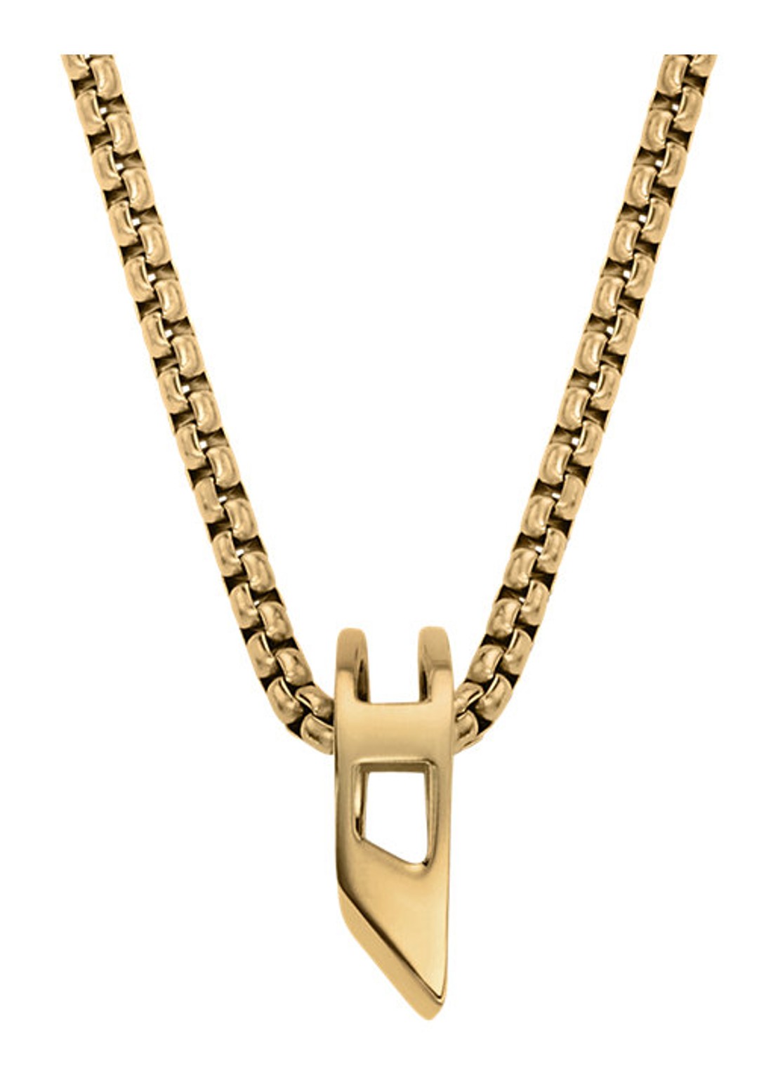 Diesel D Logo ketting DX1670710 - voorkant goud