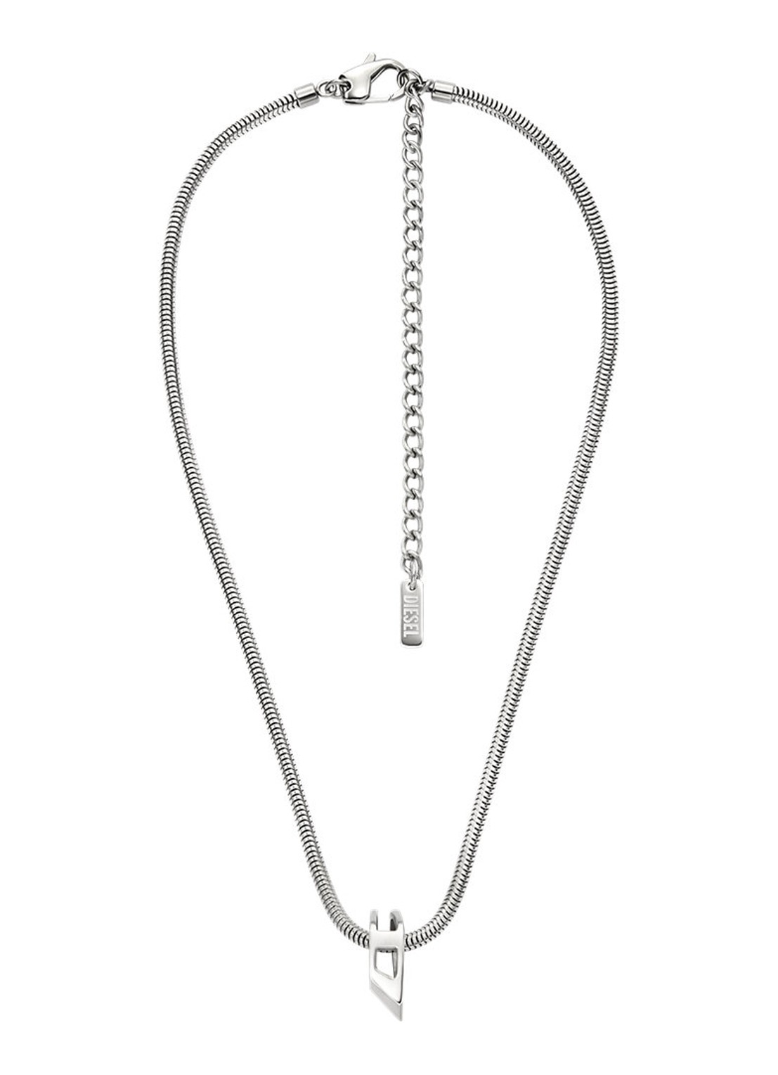 Diesel D Logo ketting DX1672040 - detail zilver