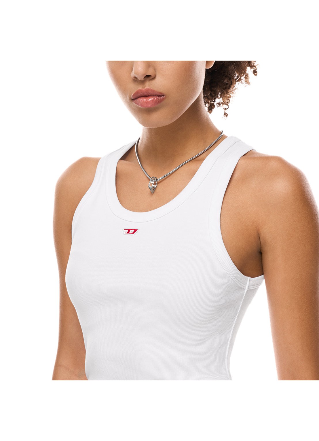 Diesel D Logo ketting DX1672040 - detail 2 zilver