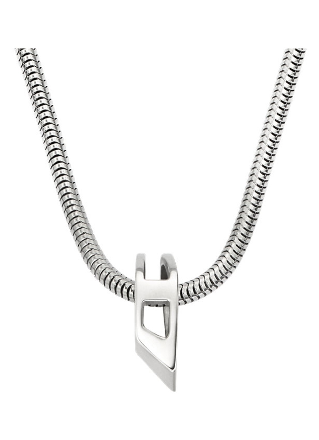 Diesel D Logo ketting DX1672040 - voorkant 4 zilver