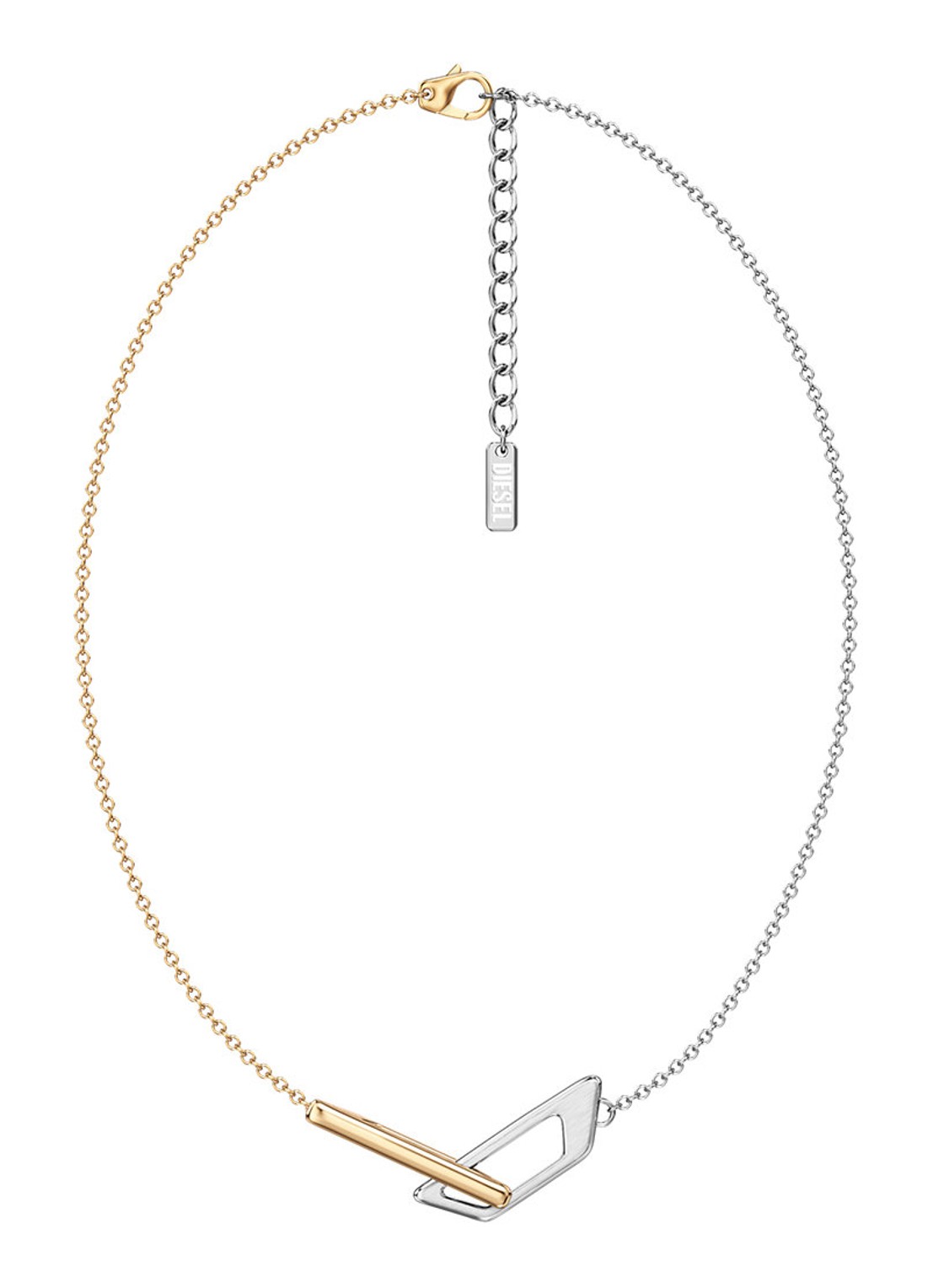 Diesel D Logo ketting DX1687931 - detail goud