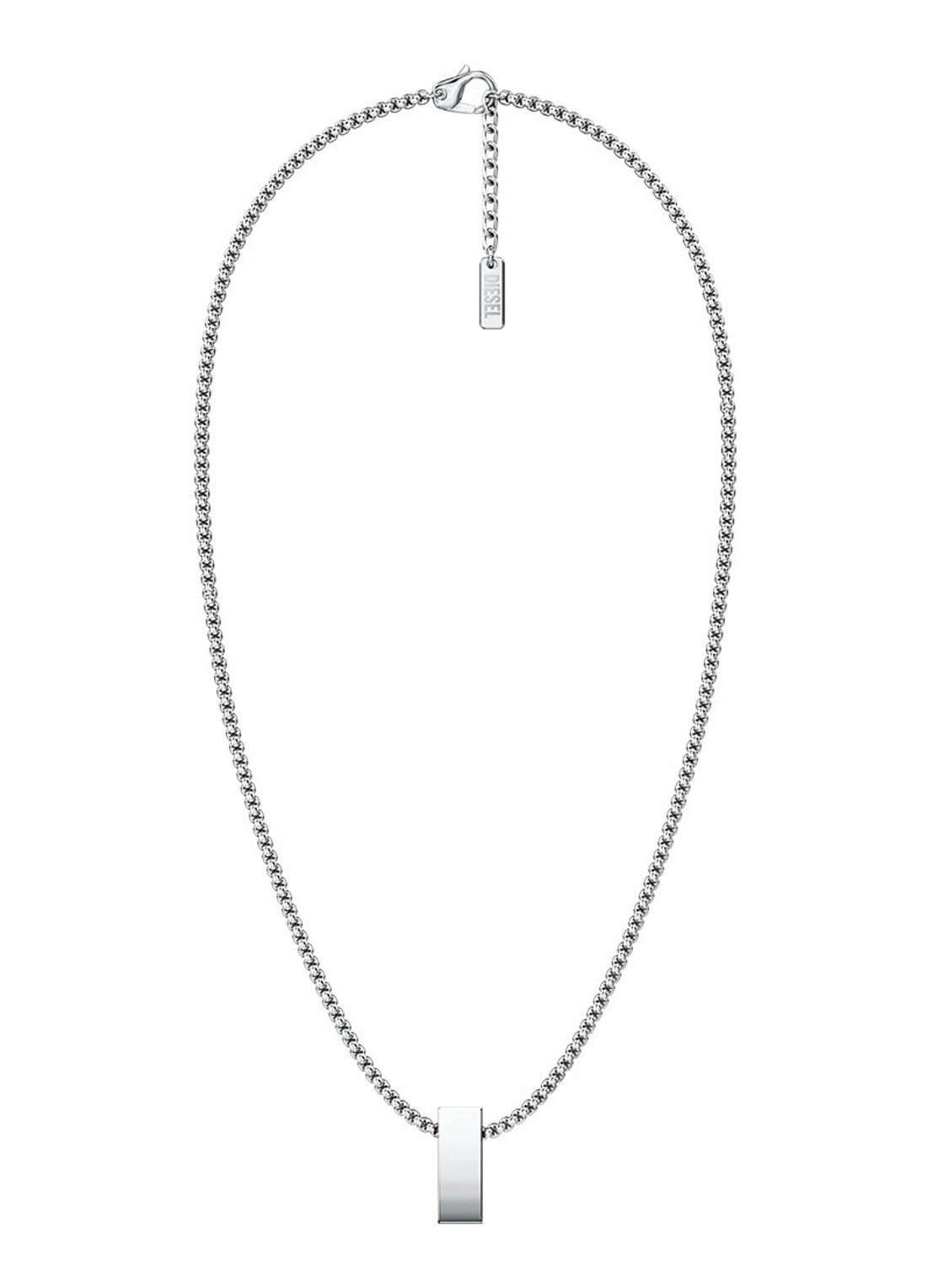 Diesel D Logo ketting DX1689040 - detail zilver