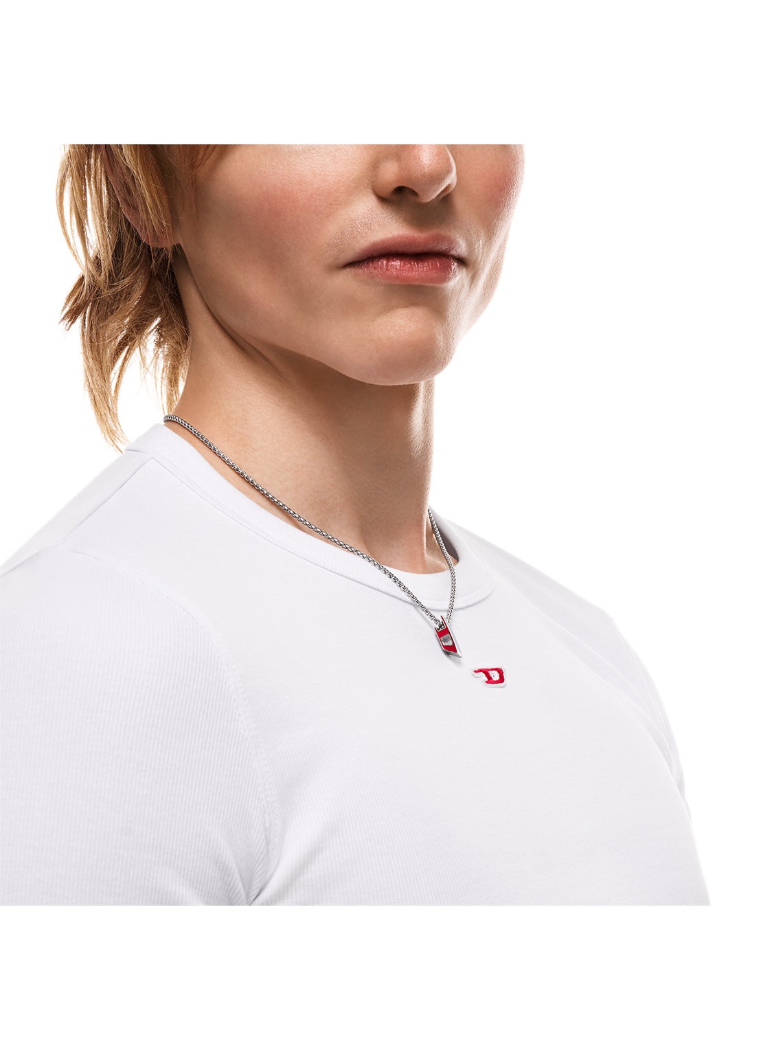 Diesel D Logo ketting DX1689040 - detail 5 zilver