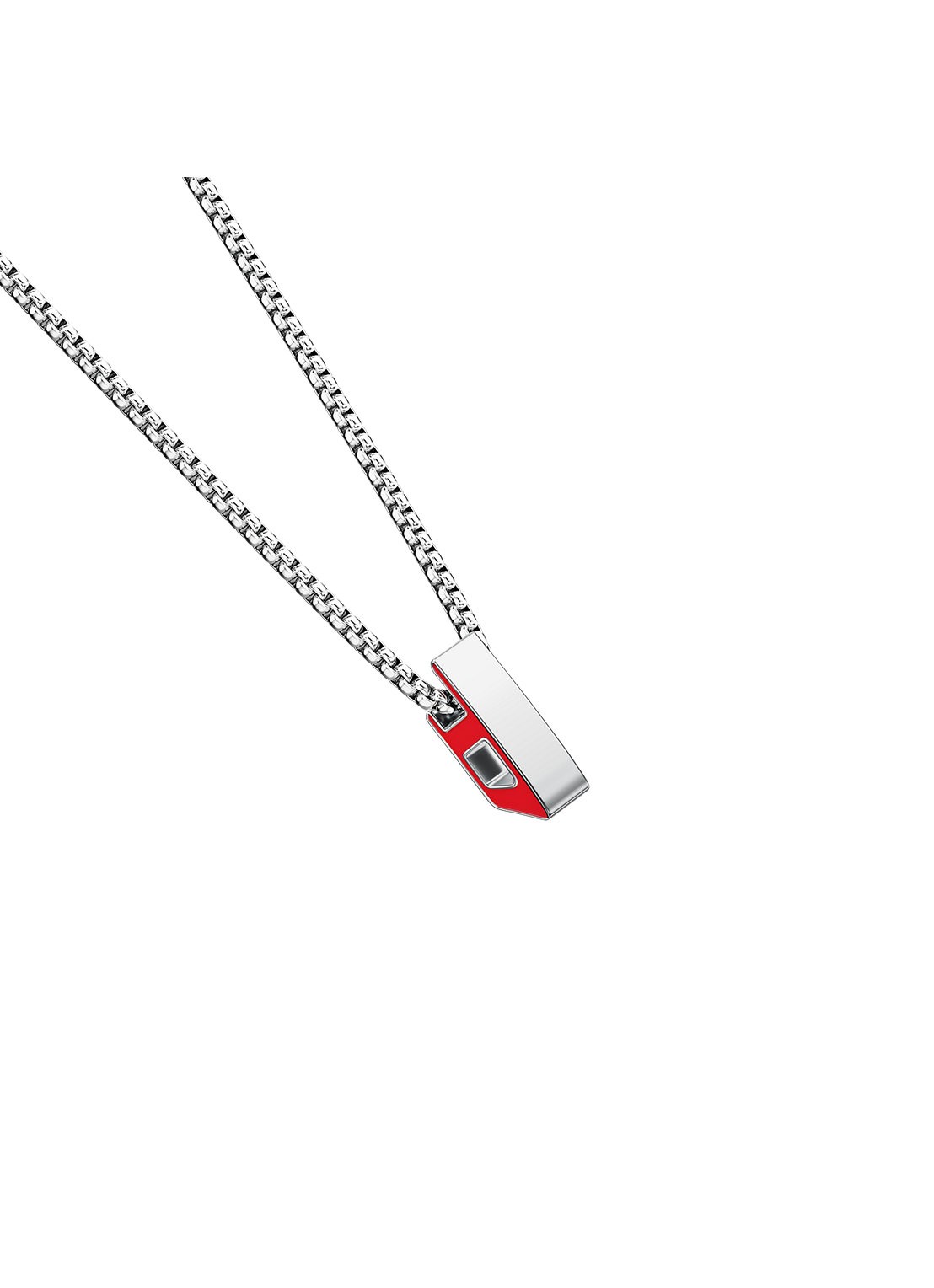 Diesel D Logo ketting DX1689040 - voorkant 6 zilver