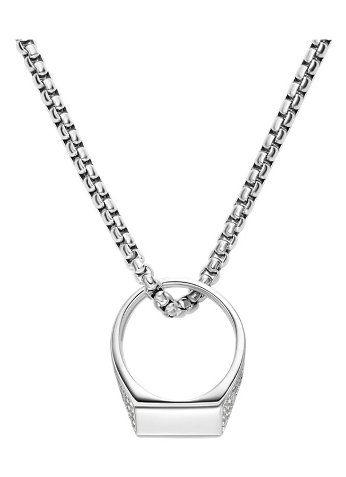 Diesel D Logo ketting DX1741040 - detail 2 zilver