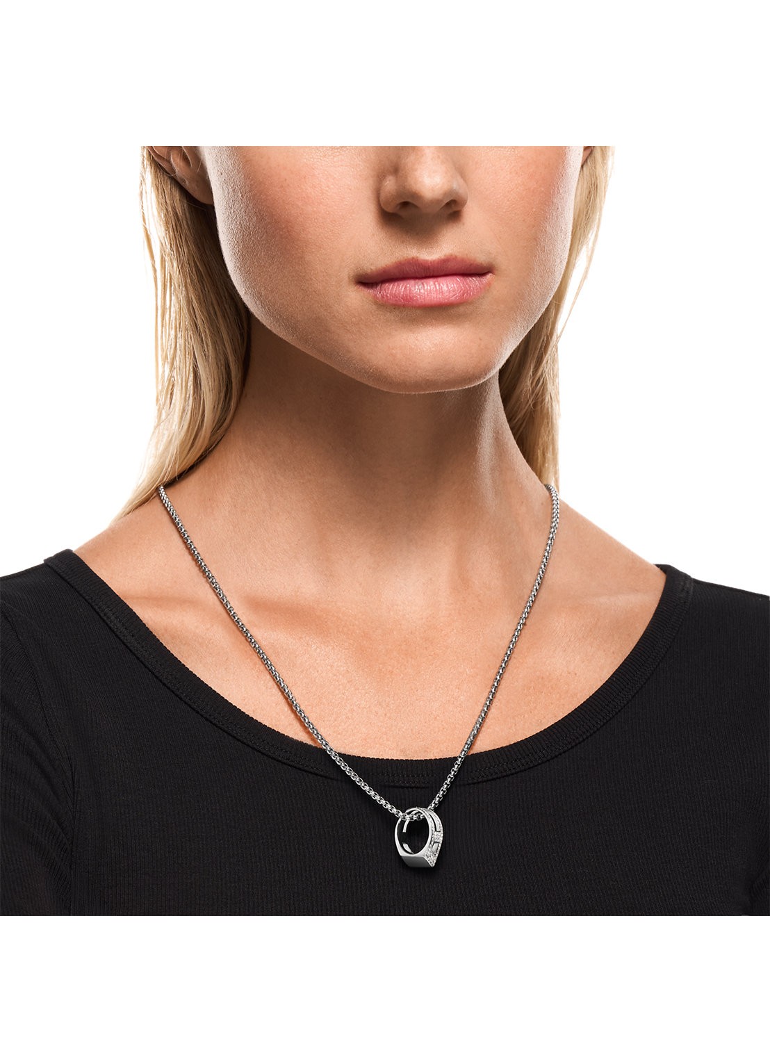 Diesel D Logo ketting DX1741040 - detail 3 zilver