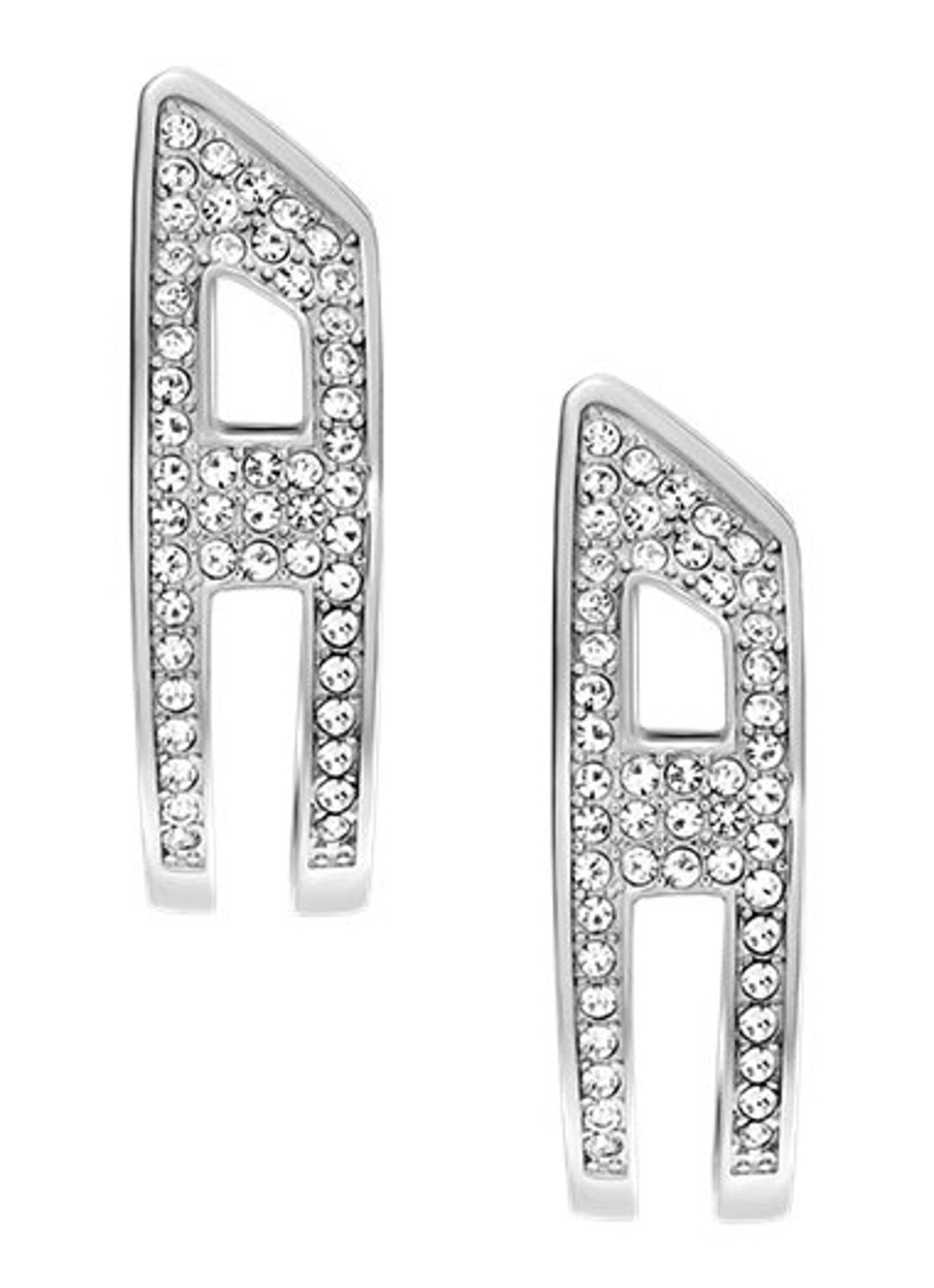Diesel D Logo oorringen DX1739040 - voorkant zilver