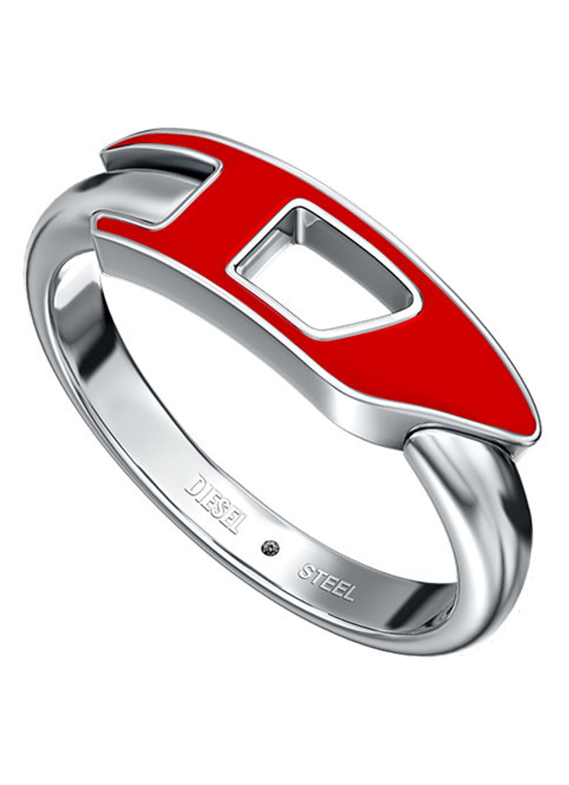 Diesel D Logo ring DX1688040 - detail zilver