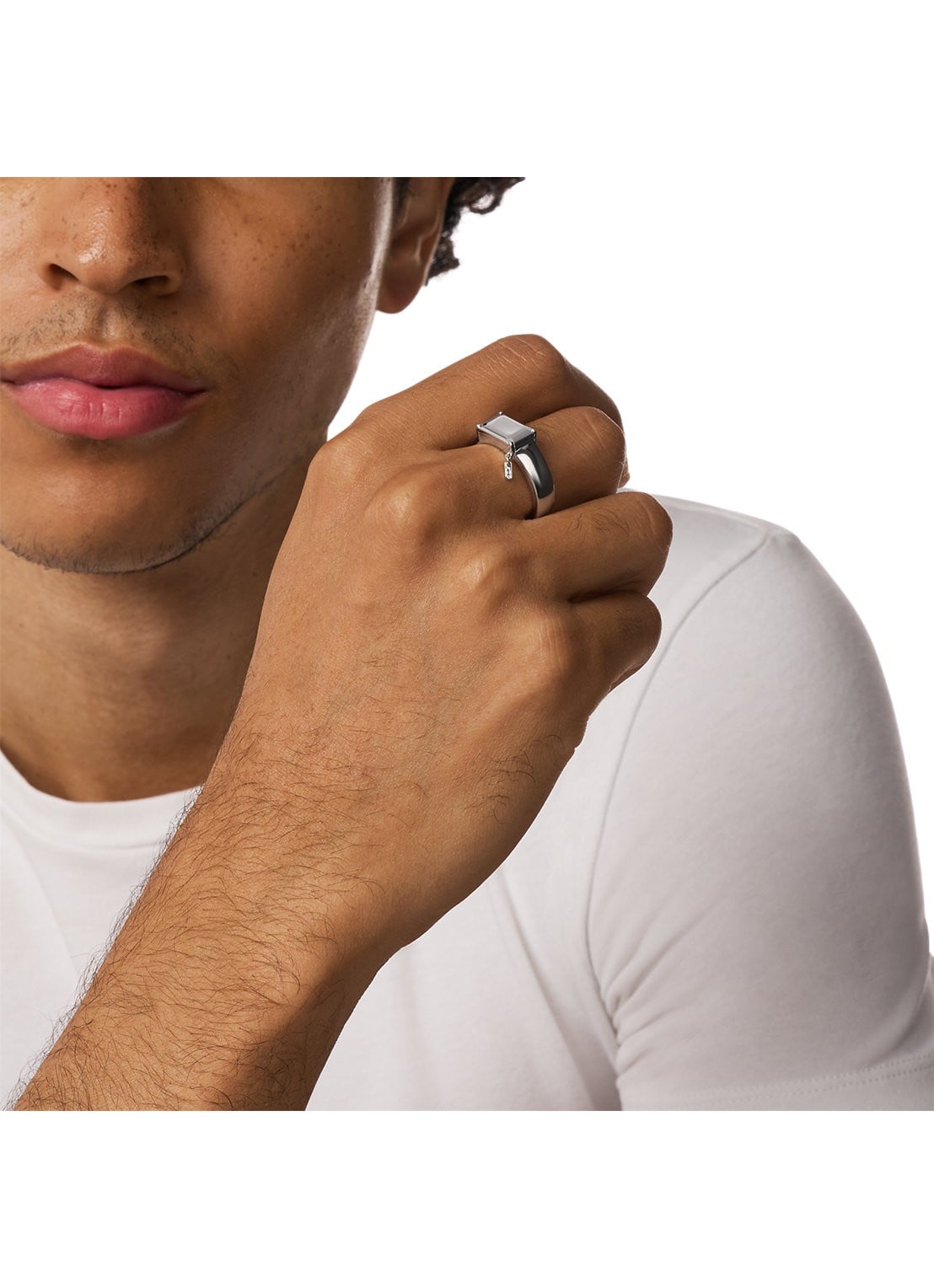 Diesel D Logo ring van zilver DL1365040 - detail 5 zilver