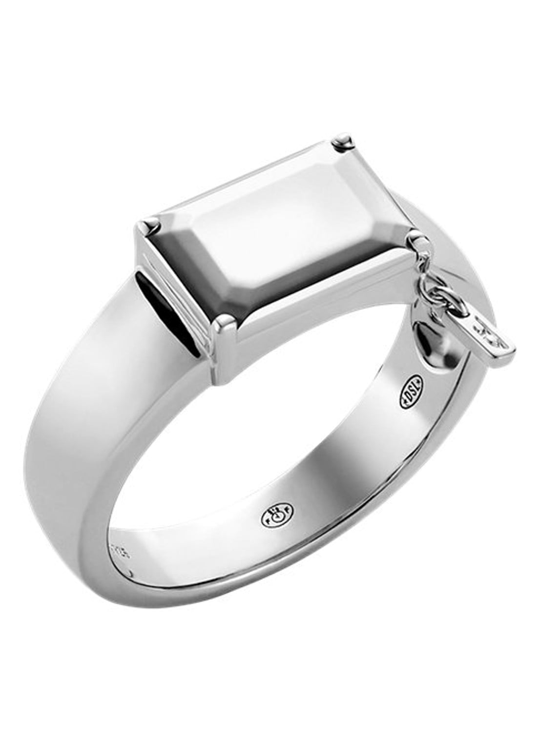 Diesel D Logo ring van zilver DL1365040 - voorkant 6 zilver