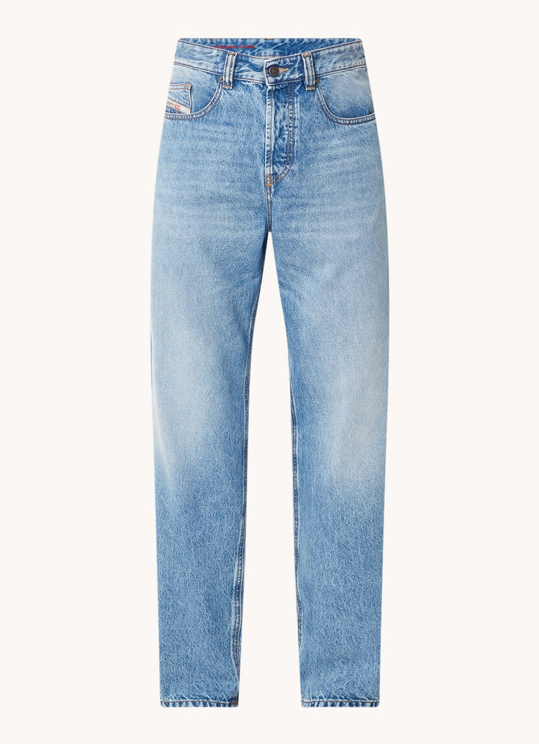 Diesel D-Macro loose fit jeans met medium wassing - voorkant 2 denim