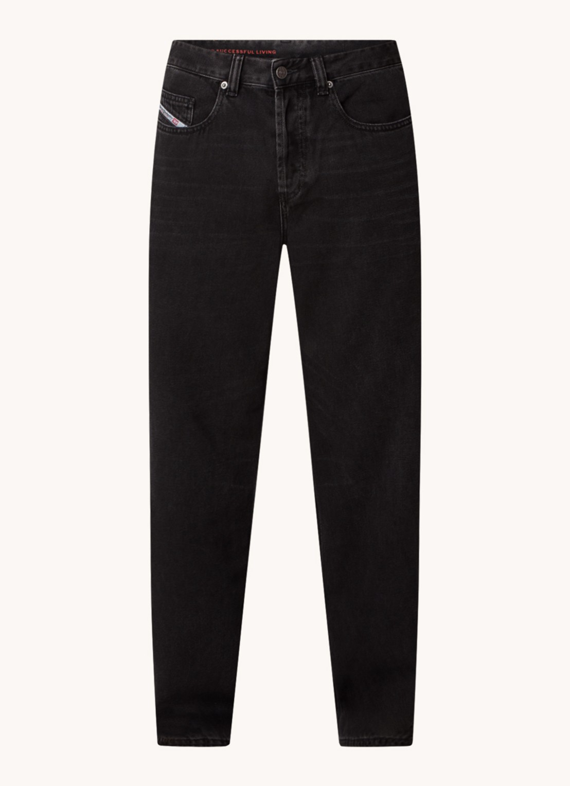 Diesel D-macro straight leg jeans met gekleurde wassing - voorkant 2 zwart