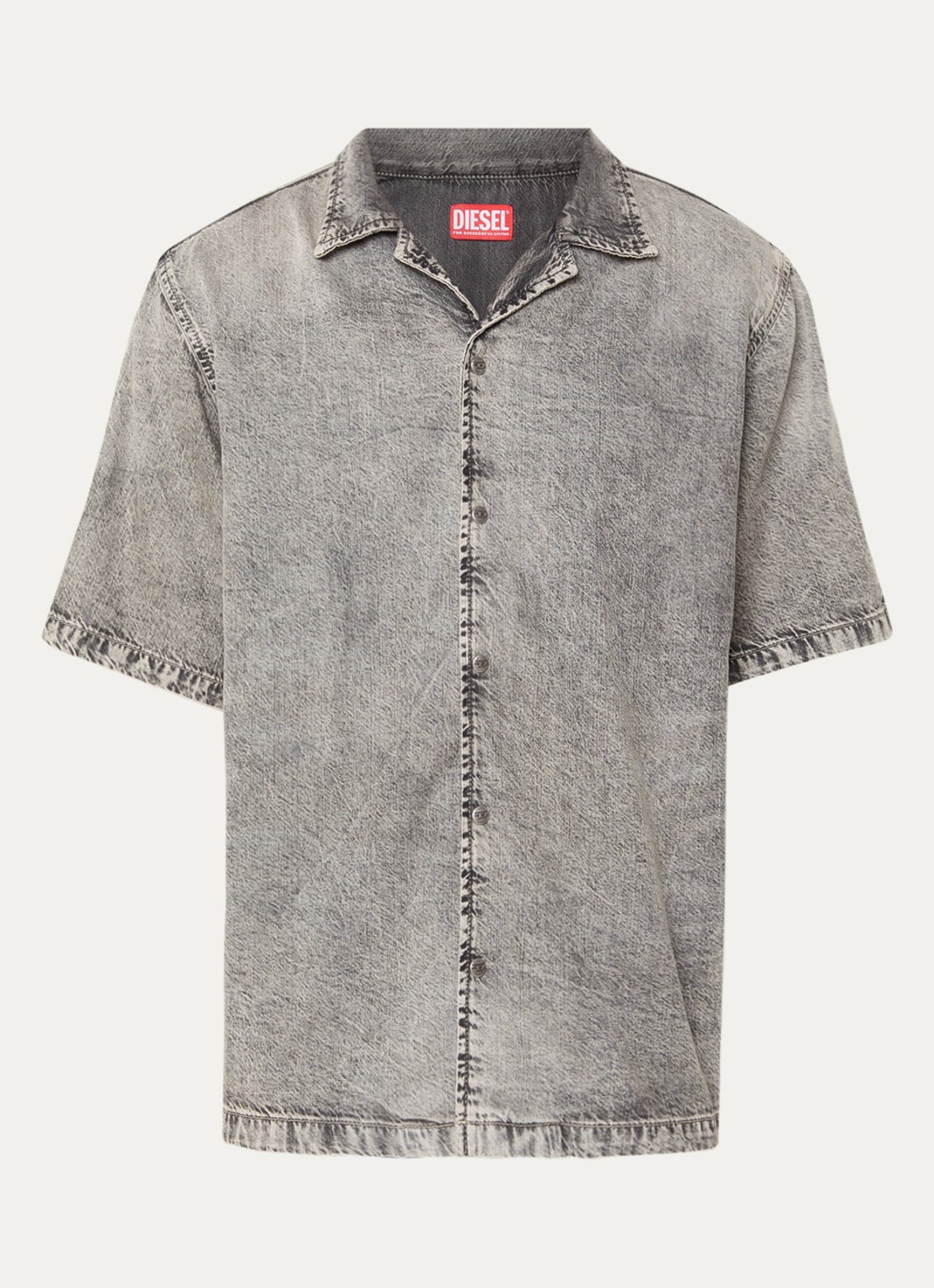Diesel D-Nabil regular fit overhemd  - voorkant grijs