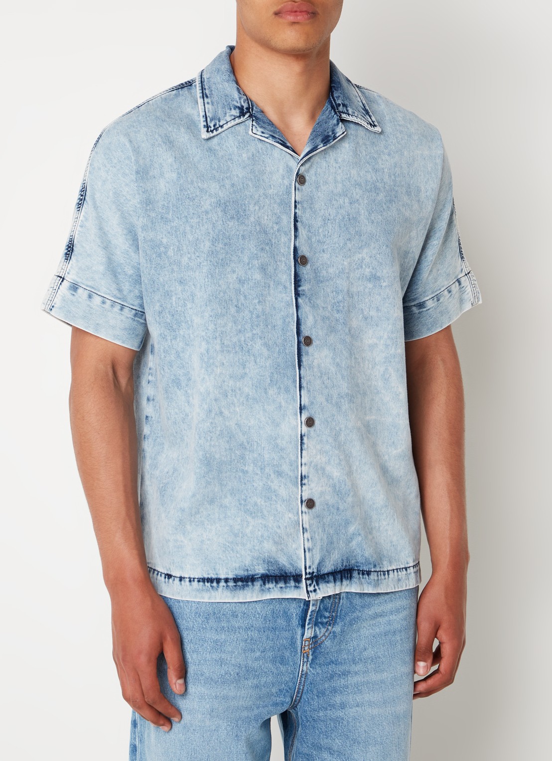 Diesel D-Nabil-S overhemd van denim met backprint - achterkant 4 lichtblauw