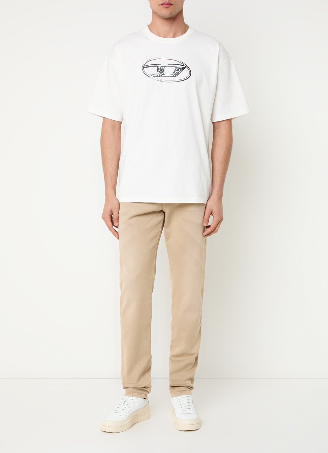 Diesel D-Strukt-B straight leg jeans met gekleurde wassing - voorkant 5 beige
